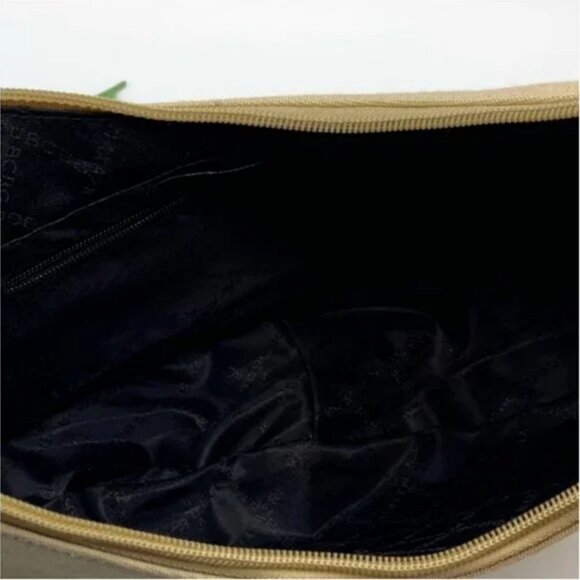 BCBGMAXAZRIA Canvas Bohemian Hobo Tan Bag with Leather Strap - Picture 4 of 12